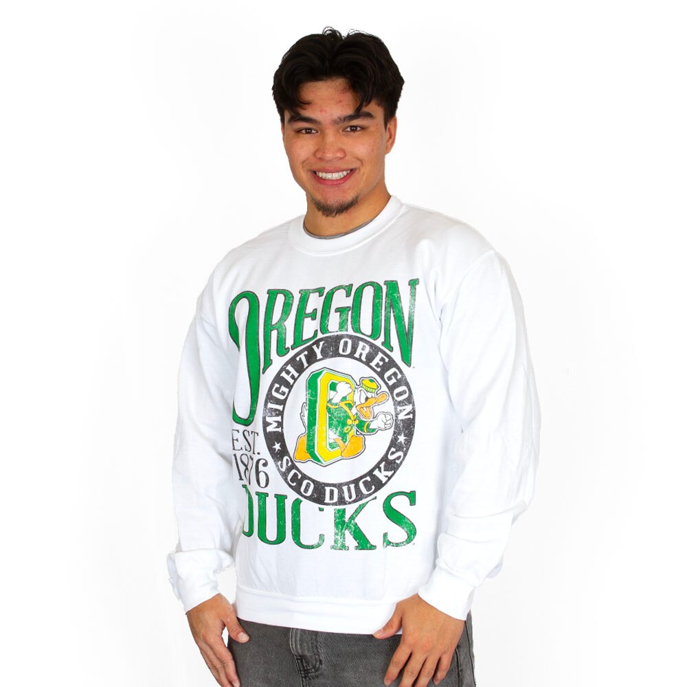 Sco-Ducks, Blue 84, Green, Pullover, Cotton Blend, Men, Unisex, MCS, Mill dyed, Fleece, 90's style, Mighty Oregon, Oregon Ducks, Sweatshirt, 985513
